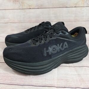 HOKA ONE ONE BONDI 8 X-WIDE MEN'S ALL BLACK SNEAKERS SIZE 12.5  4E